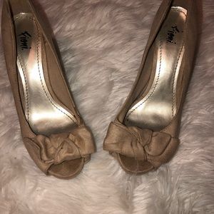 Fioni Tan Peep-Toe Heels
